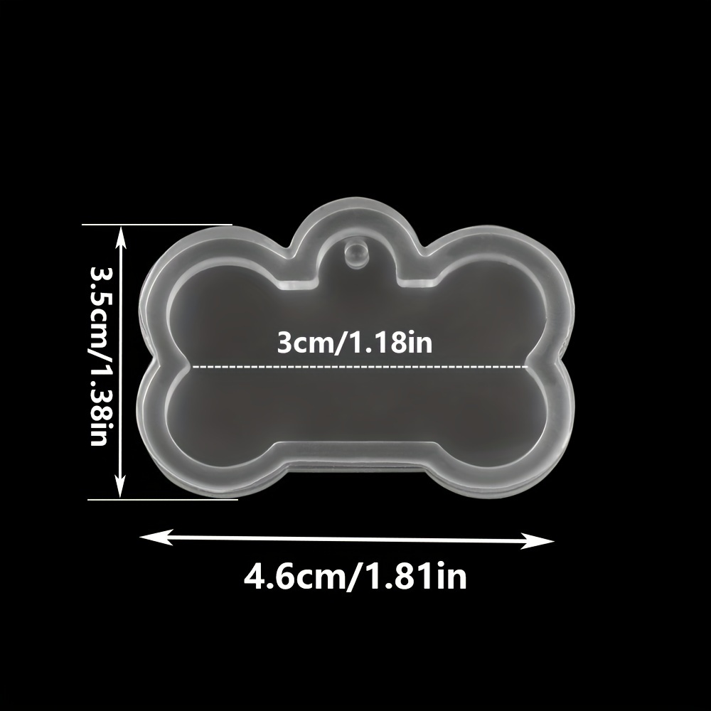 1PC DIY Silicone 3 Different Size Pet Dog Bone Tag Resin Mold For Keychain  Pendant