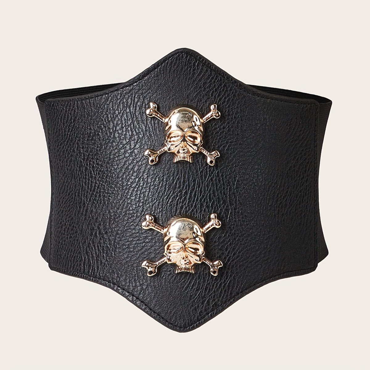 Gothic Skull Rivet Corset Belts Vintage Black Pu Corset - Temu Germany