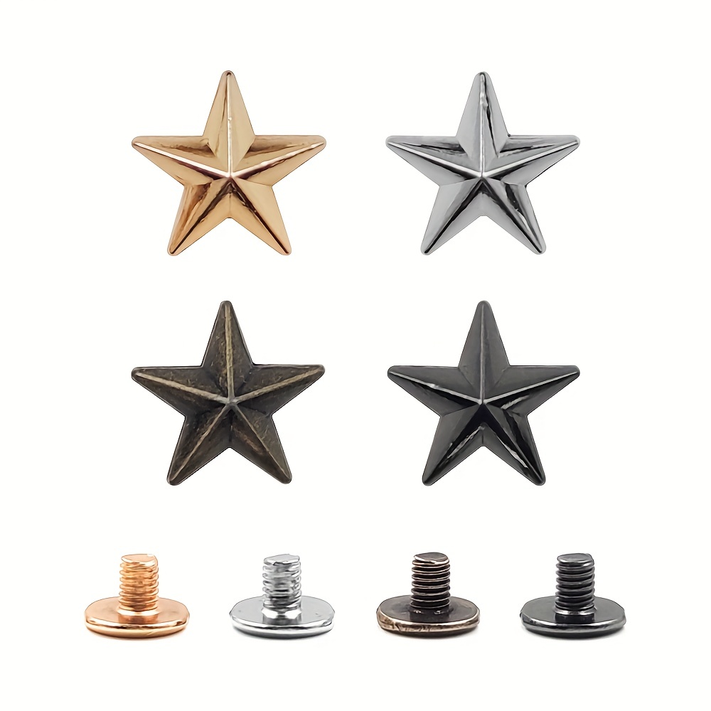 

10/12pcs 13.5mm Metal Star Rivets Studs Spikes Spots Buttons Leathercraft Diy For Belt Bag Scrapbooking Shoes Tags Clothes Accessories