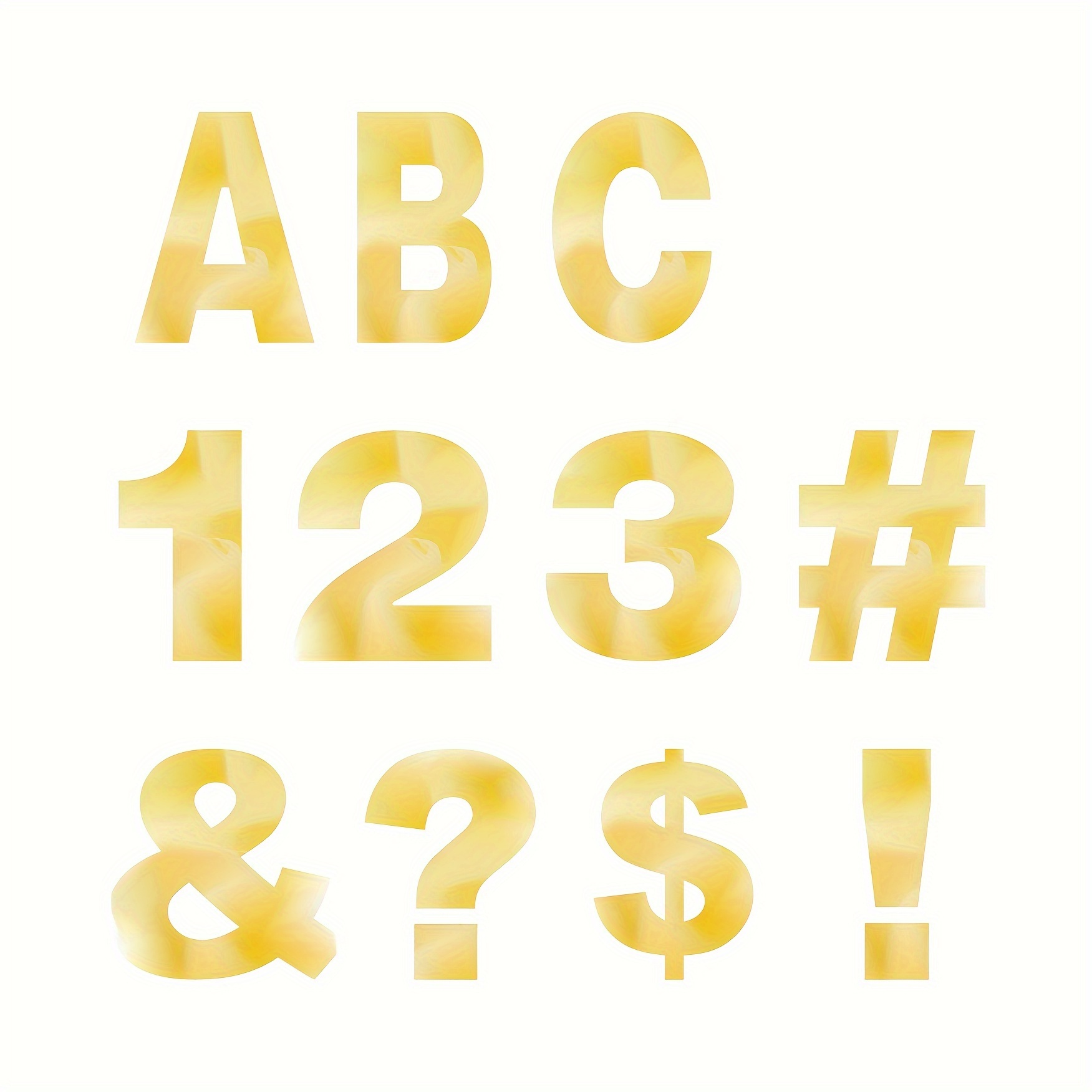 4 Inches Golden Letter Sticker, Golden Bulletin Board Letters,  Self-adhesive Letter, Numbers And Symbols, Alphabet Letters For Craft,  Paper Cut Out Po