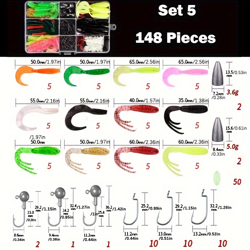 Wacky Rig Kit for Bass Fishing,136pcs Fishing Box Including Jig  Head,Weedless Hooks,O-Rings,Worm Bait,Fishing Hooks,Weight Sinker,Wacly Rig  Tools for