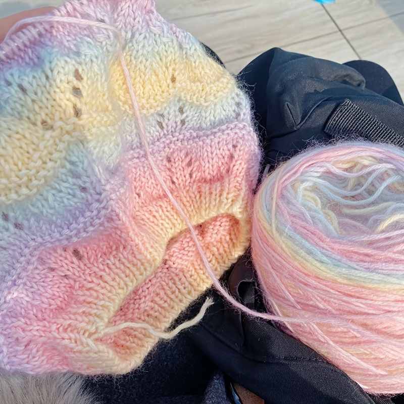 Healifty Multicolor Gradient Yarn Soft Knitting Wool 5 Rolls for Crochet  Knitting
