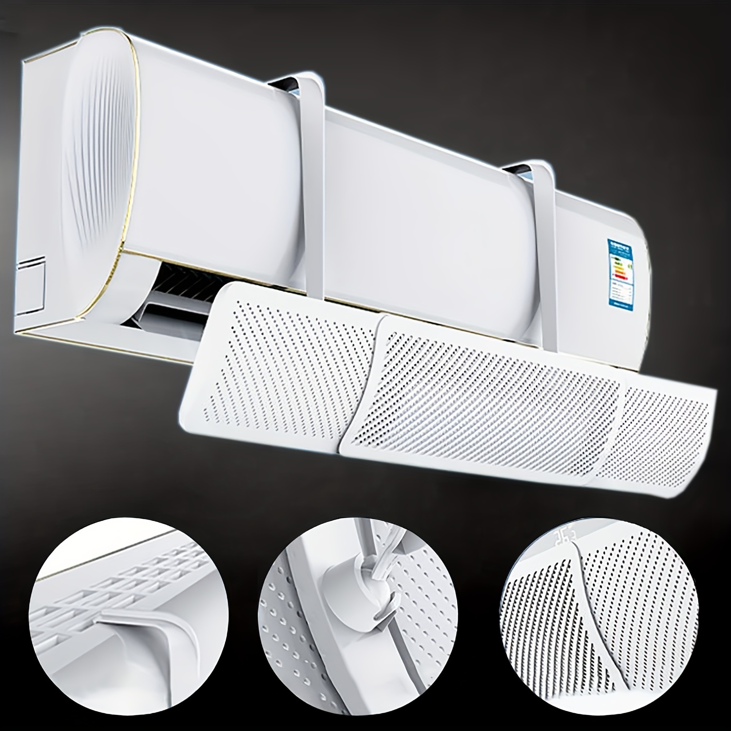 Deflector de aire acondicionado, ángulo ajustable del calentador, alas  ajustables, adecuado para acondicionadores de aire de diferentes  longitudes