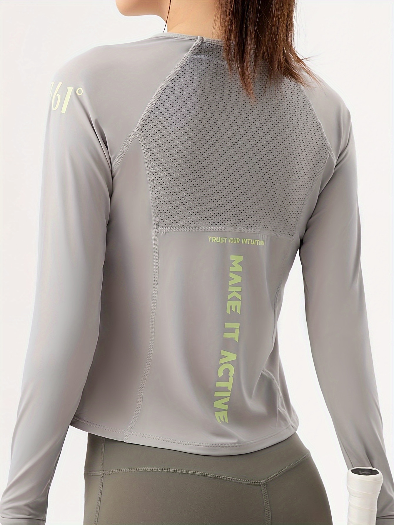 Solid Color Letter Print Mesh Back Breathable Sports T - Temu