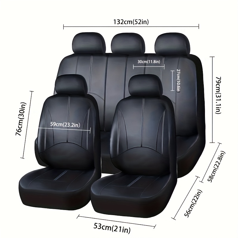 Funda Universal de cuero para asiento de coche, 5 asientos