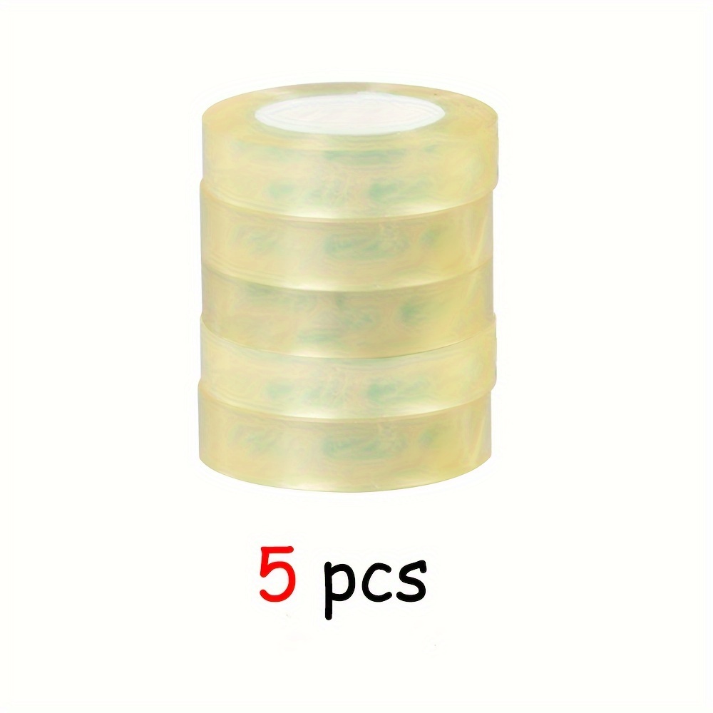 Image of 1/2/5pcs 1.2cm Wide X 13m Long Mini School Office Home High-tack Sealing Glue Packaging Supplies Transparent Tape Tmj-001
