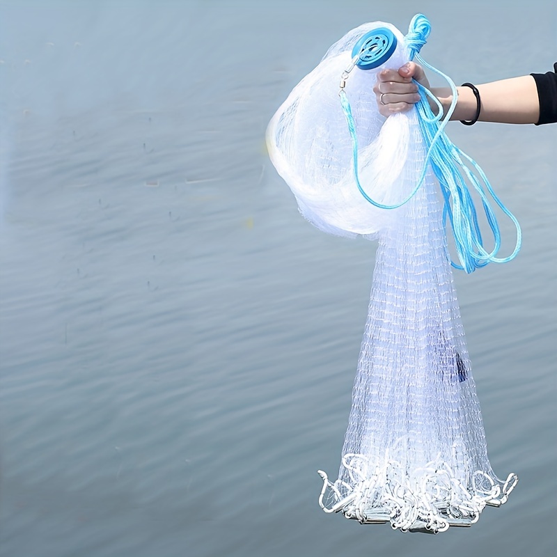 6ft-16ft Bait Trap Fishing Cast Net with Aluminum Ring Easy Throw for  Beginners