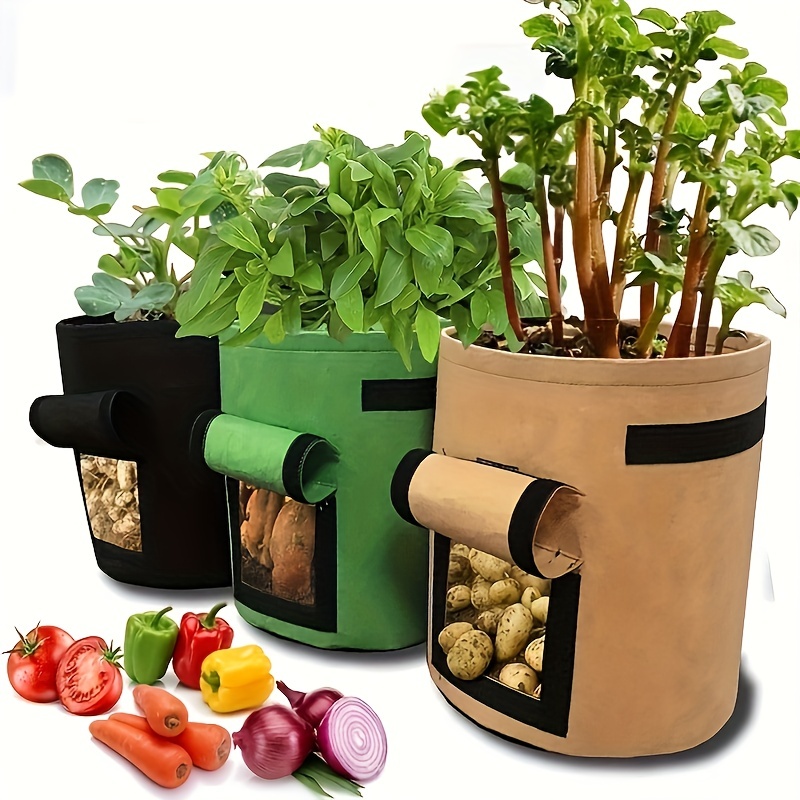 Grow Bags Strawberry Planter Bags With Handles Heavy Duty - Temu