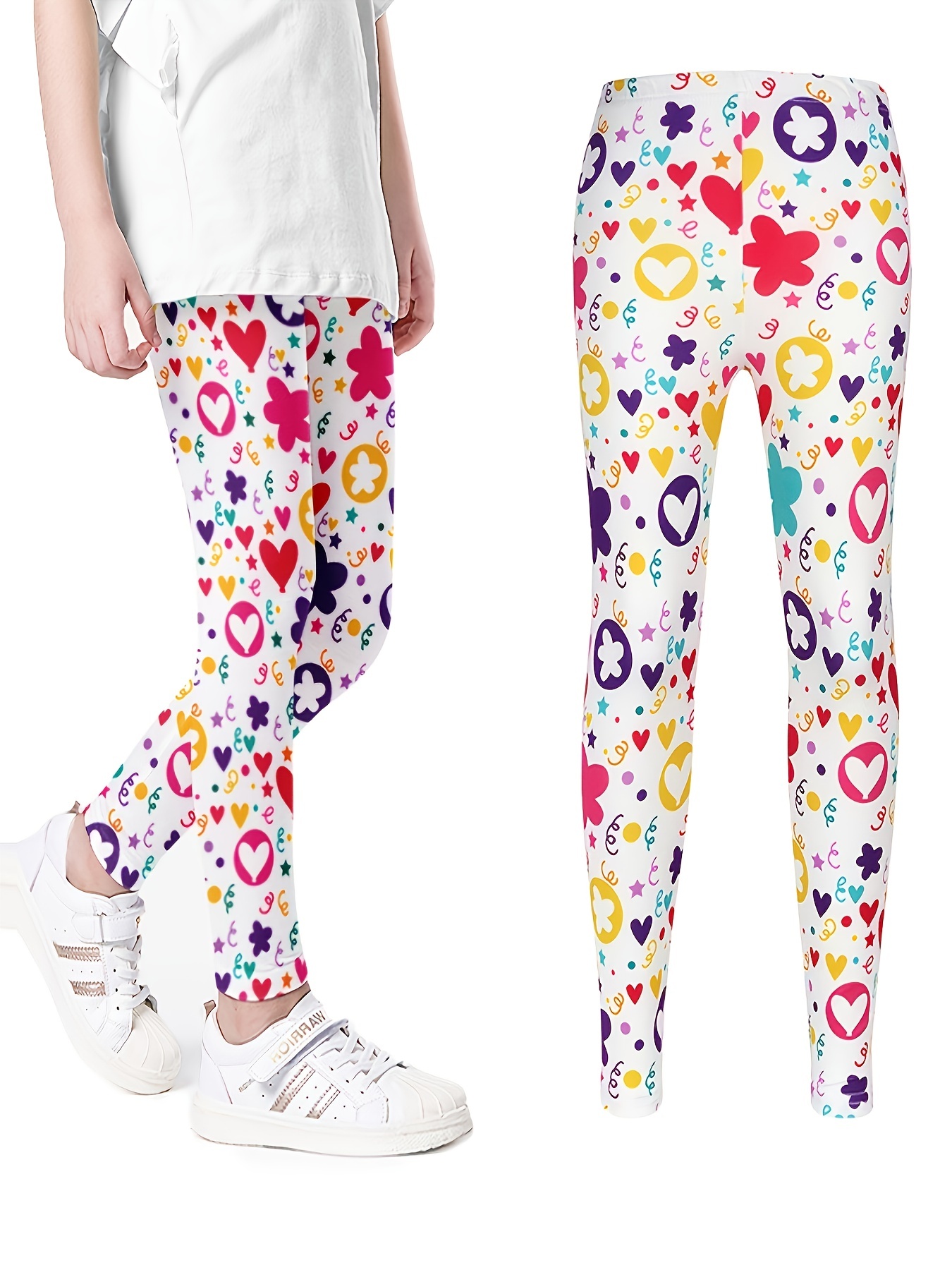 Girls Stretch Soft Leggings Cute Print Pants Kids Clothes Free