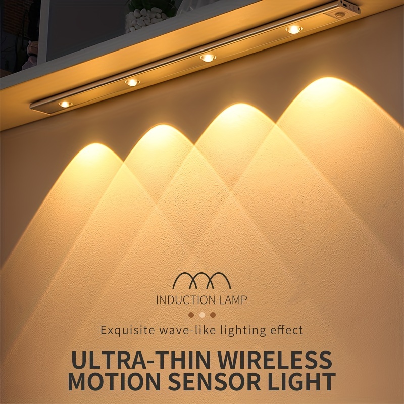 84 luces LED de armario con sensor de movimiento de 4 W, luces de armario  recargables para iluminaci…Ver más 84 luces LED de armario con sensor de