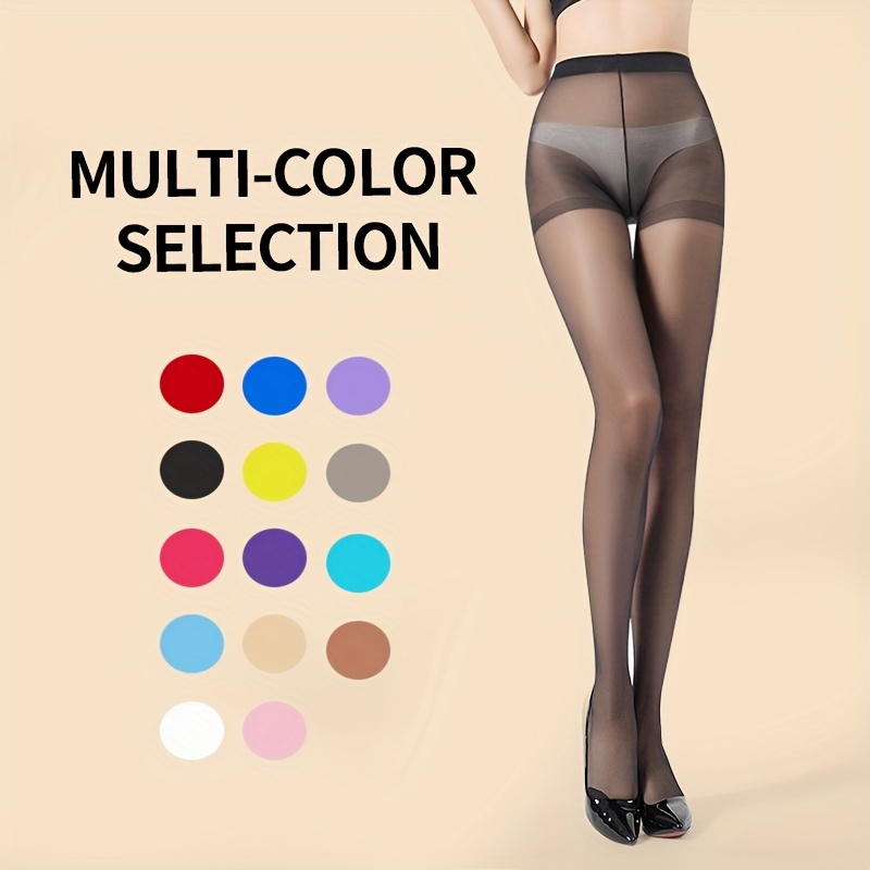 Thin Sheer Tights Sexy High Waist Slim Fit Footed Pantyhose - Temu