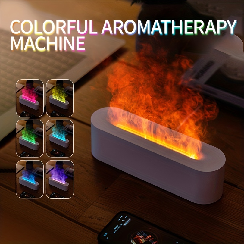 Flame Essential Oil Diffuser, 7 Colour Lights Aromatherapy