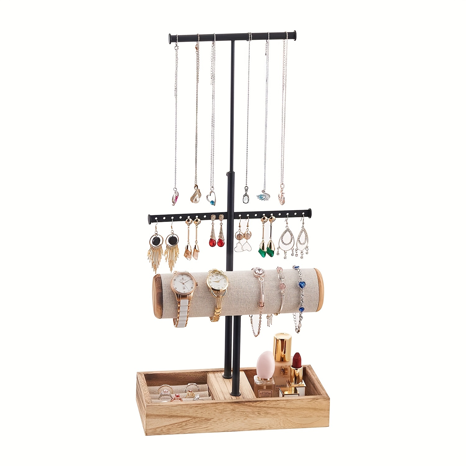 Rotating Hanging Jewelry Storage Rack Acrylic Jewelry - Temu Canada