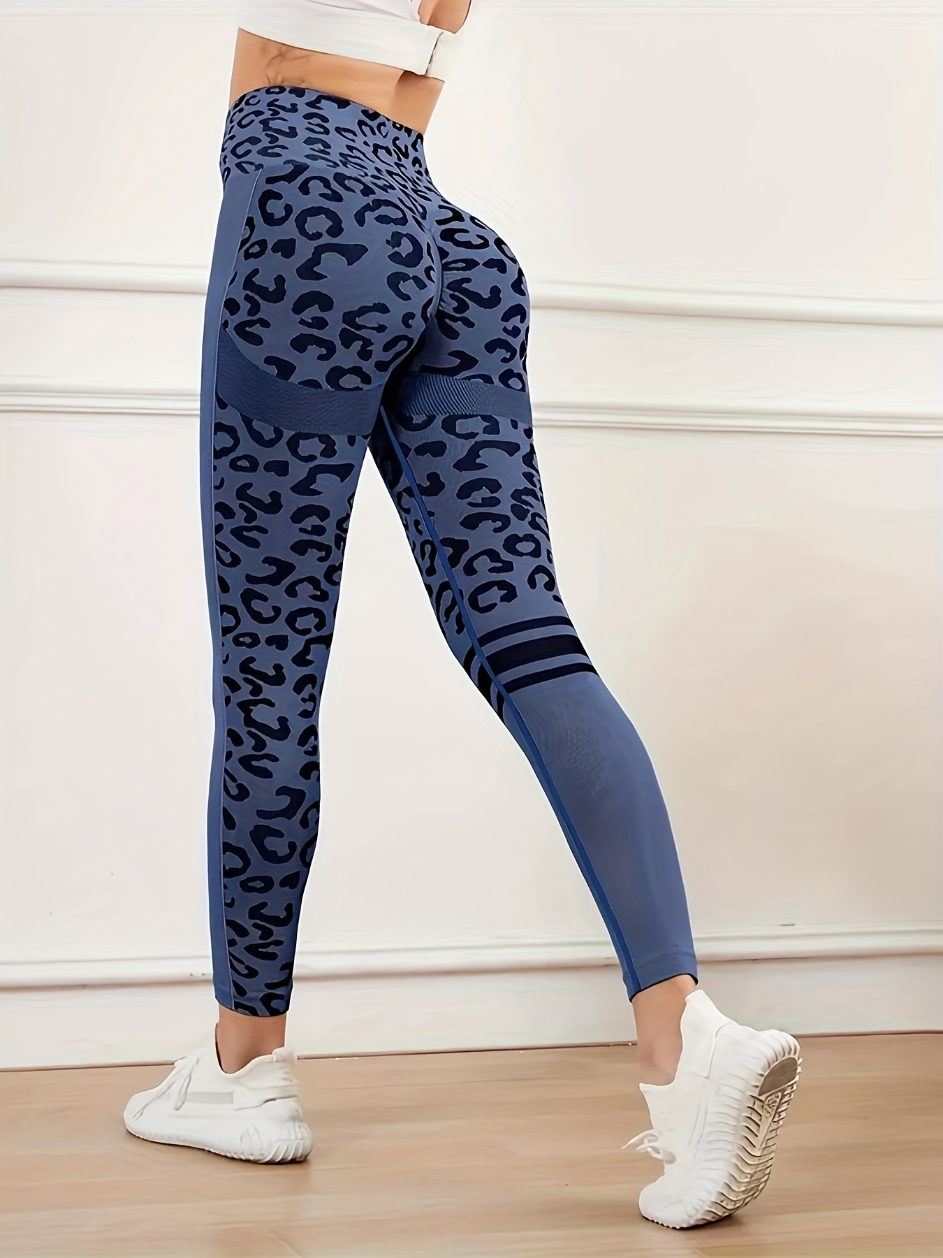 Carbon38 Leopard Print High Rise Leggings Size XS Blue Black Yoga Fitness  Pants