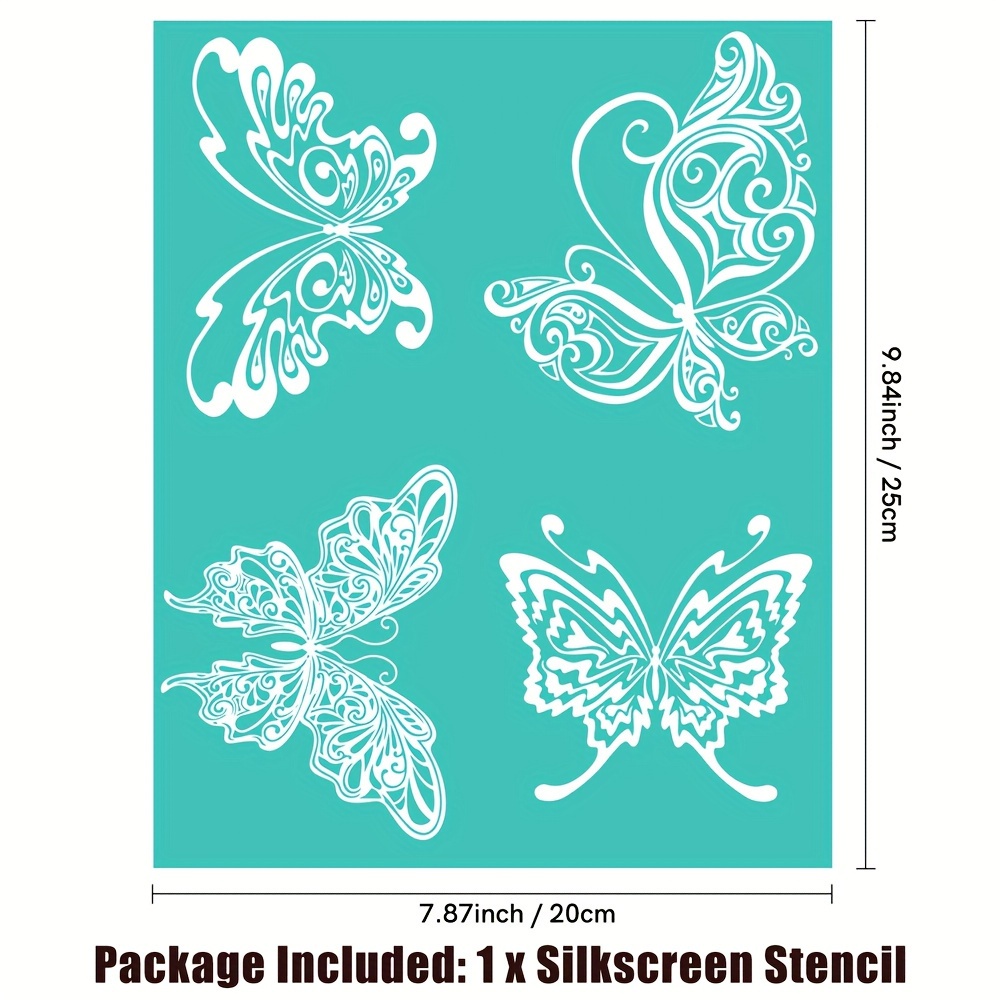 Techinal Butterfly Self-Adhesive Silk Screen Printing Stencil for