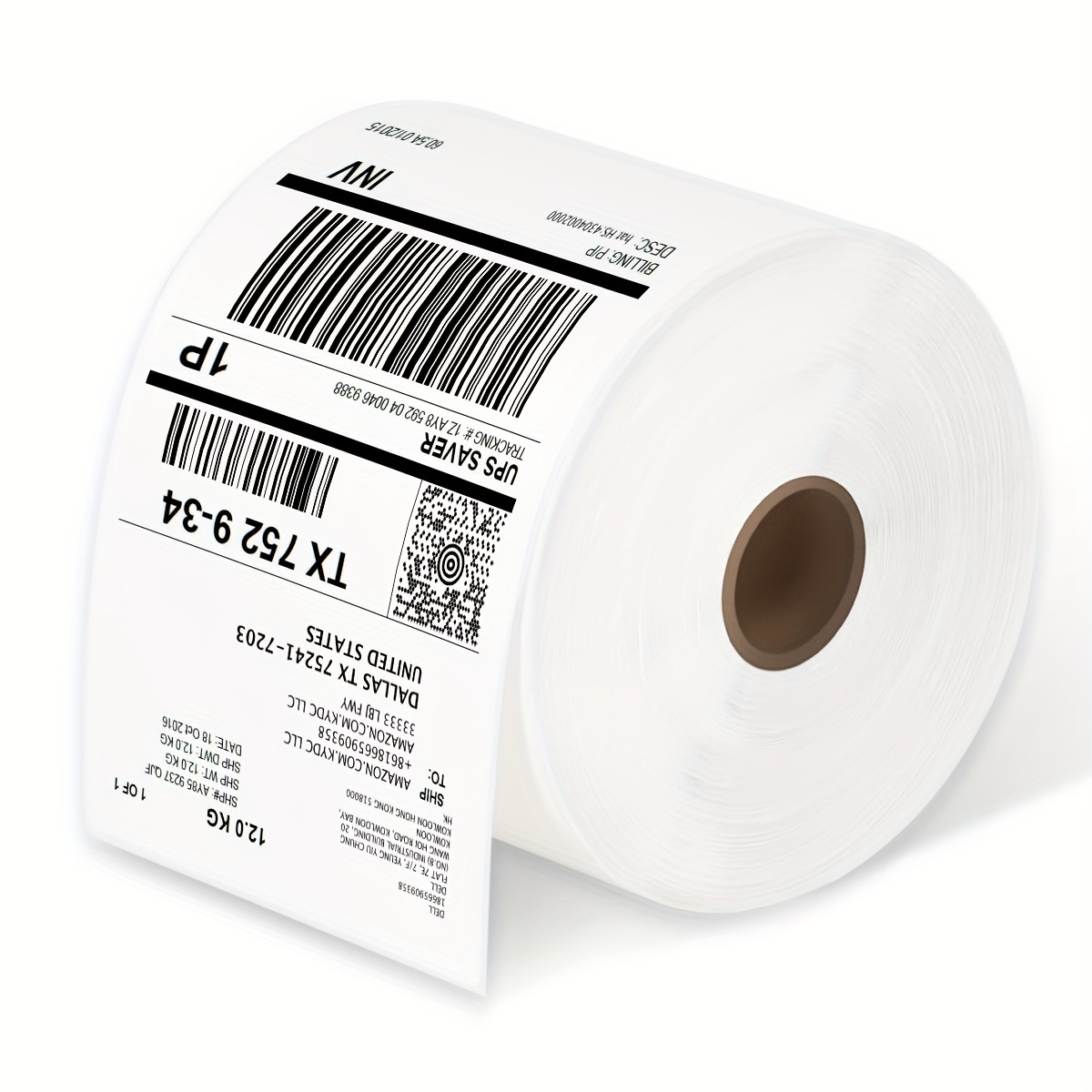 Thermal Label Paper Stack Adhesive Stickers For Thermal Shipping Labels  Dhl Ups Express Barcode Label Thermal Label Paper Sticker Paper Temu
