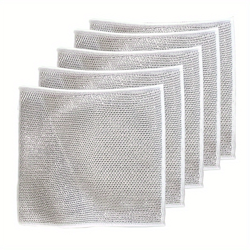 10 Pcs Wire Dishwashing Rags for Wet and Dry, Non-Scratch Wire