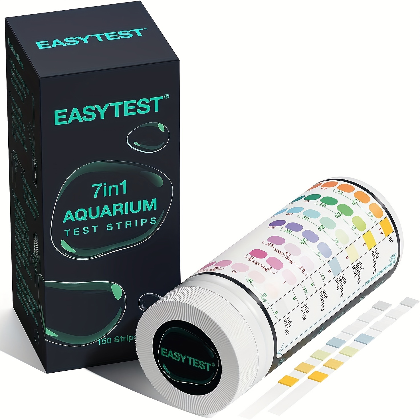 EASYTEST 7 Way Aquarium Test Strips, 150 Strips Fish Tank Test Kit For  Freshwater & Saltwater, Accurate Testing Total Hardness