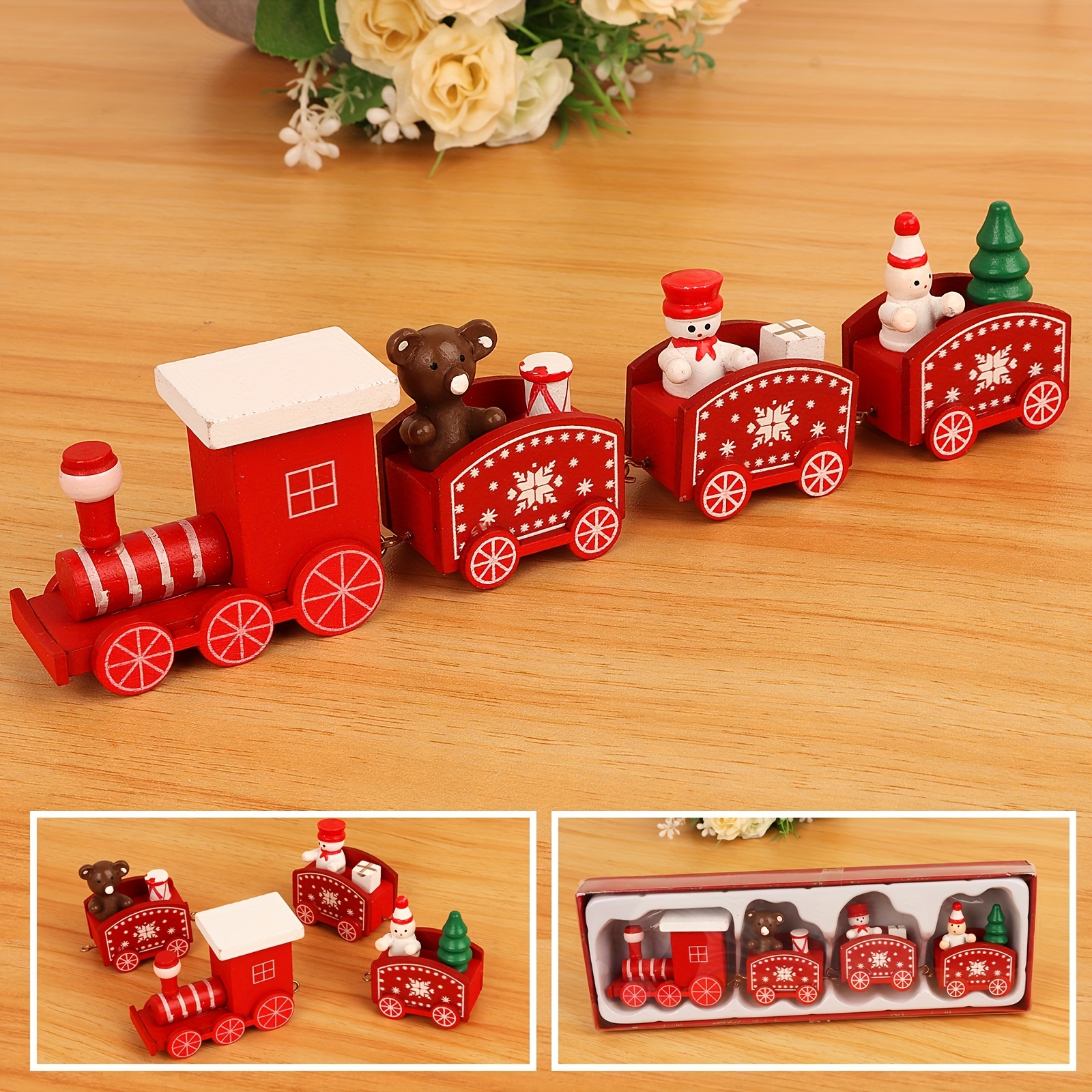 Christmas Decoration, Christmas Wooden Train Holiday Gift ...