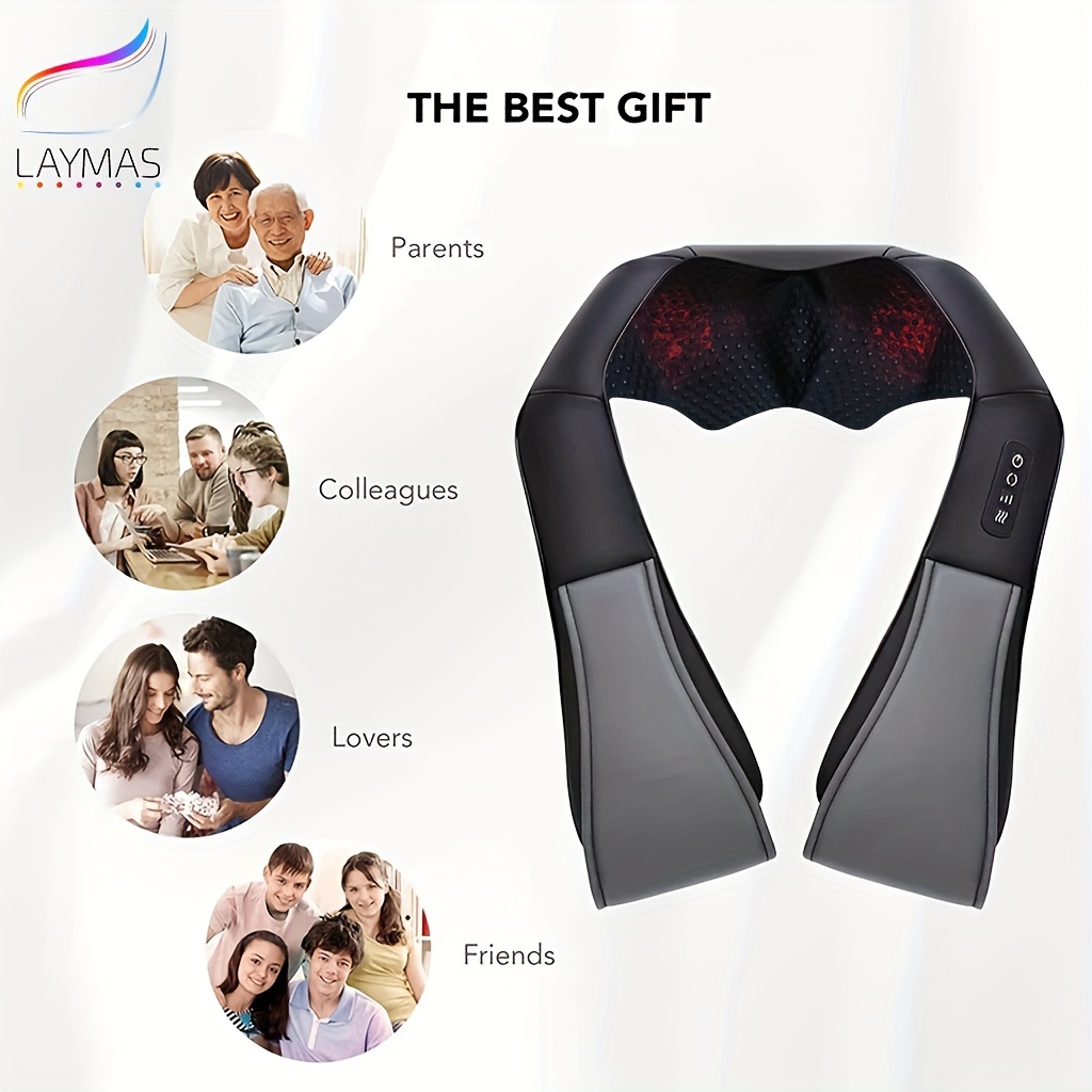 Back And Neck Massager With 3 Levels Adjustable Heating, 8 Nodes Deep  Kneading Massage For Neck, Back, Shoulder, Use At Home, Car, Office  Christmas Gifts - Temu