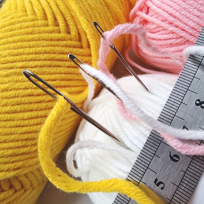 10pc Leather Craft DIY Hand Sewing Needle BigEye Manual Embroidery Tool  Stitch Fabric Cross Blunt Pint Knit Needles Thimble Kits