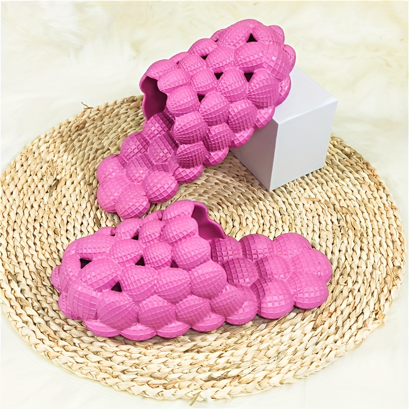 Girl'* Soft Massage Bubble Slides Trendy Cushioned Non-slip Spa Slippers,  Pressure Relief Clogs