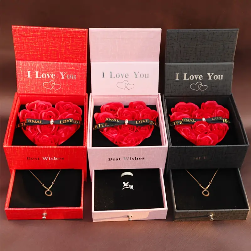 Valentine's Day Rose Gift Box Imitation Rose Jewelry - Temu