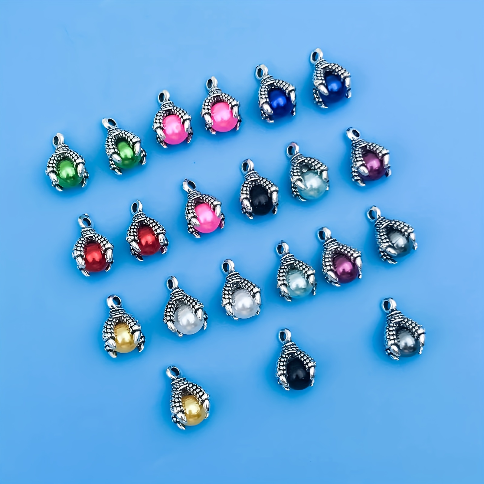 20pcs/pack 10 Colors 12x15mm Dragon Claw With Ball Charms Eagle's Claws  Pendant For DIY Necklace Bracelets Earrings Jewelry Making