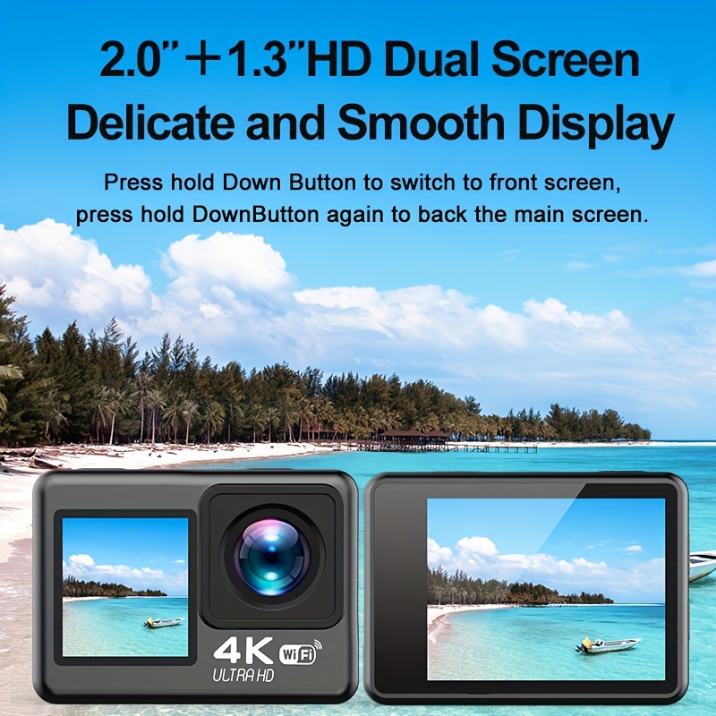 Dual Screen WIFI 4K HD 1080P Action Camera Waterproof Sports DV