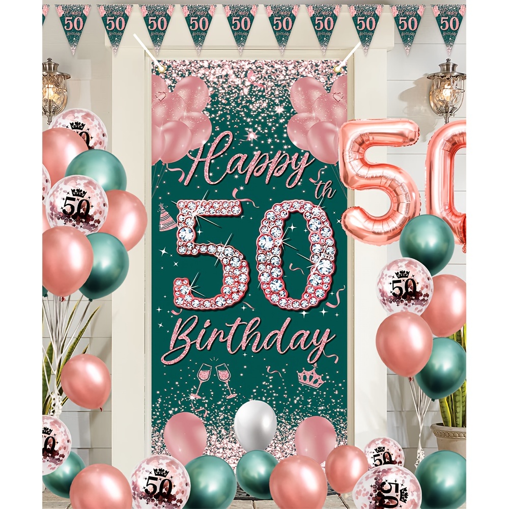 50th Birthday Decorations Happy 50th Birthday Decorations 50 Party  Decorations for Women Rose Gold 