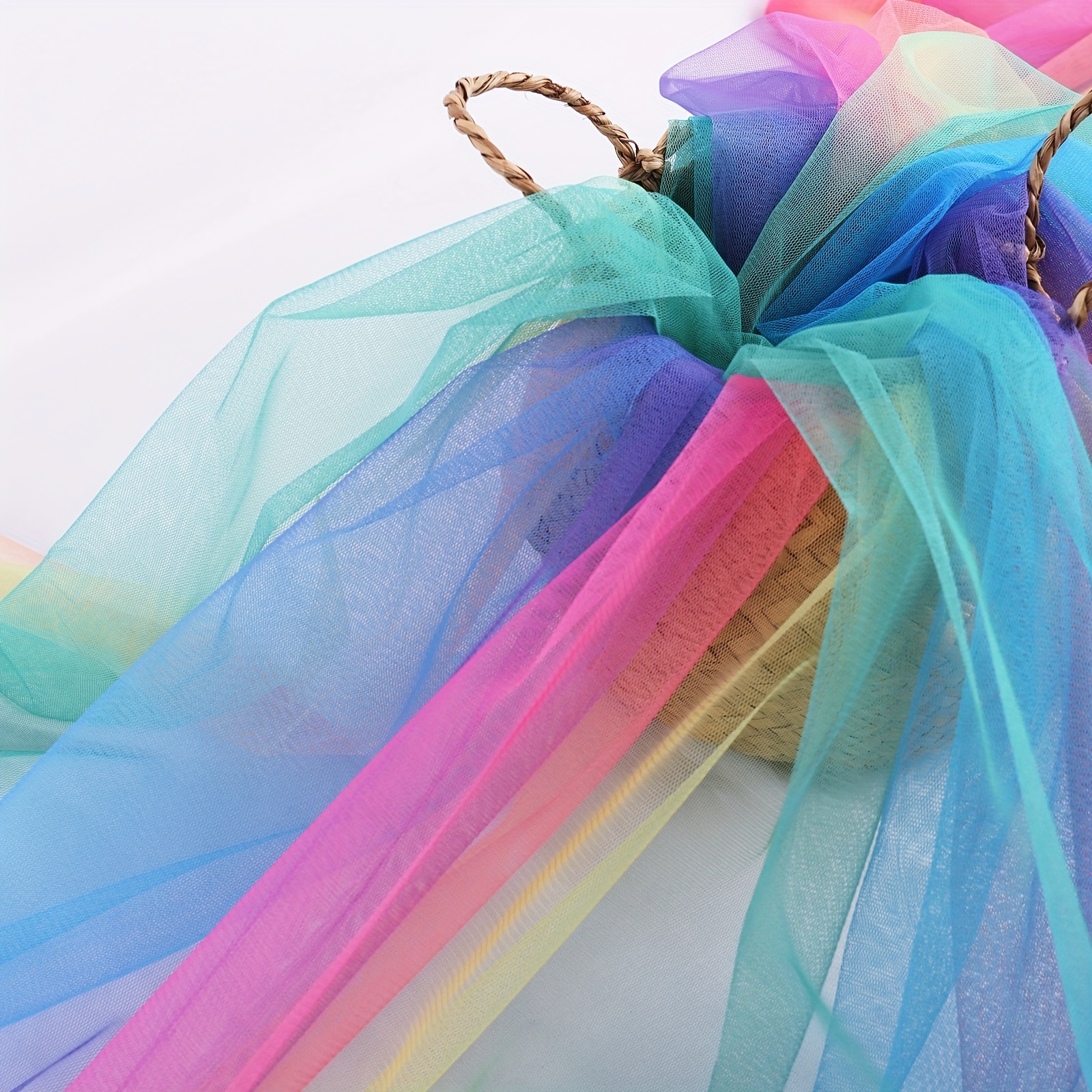X 8 Yards Rainbow Tulle Fabric Rolls For Wedding Party Baby - Temu