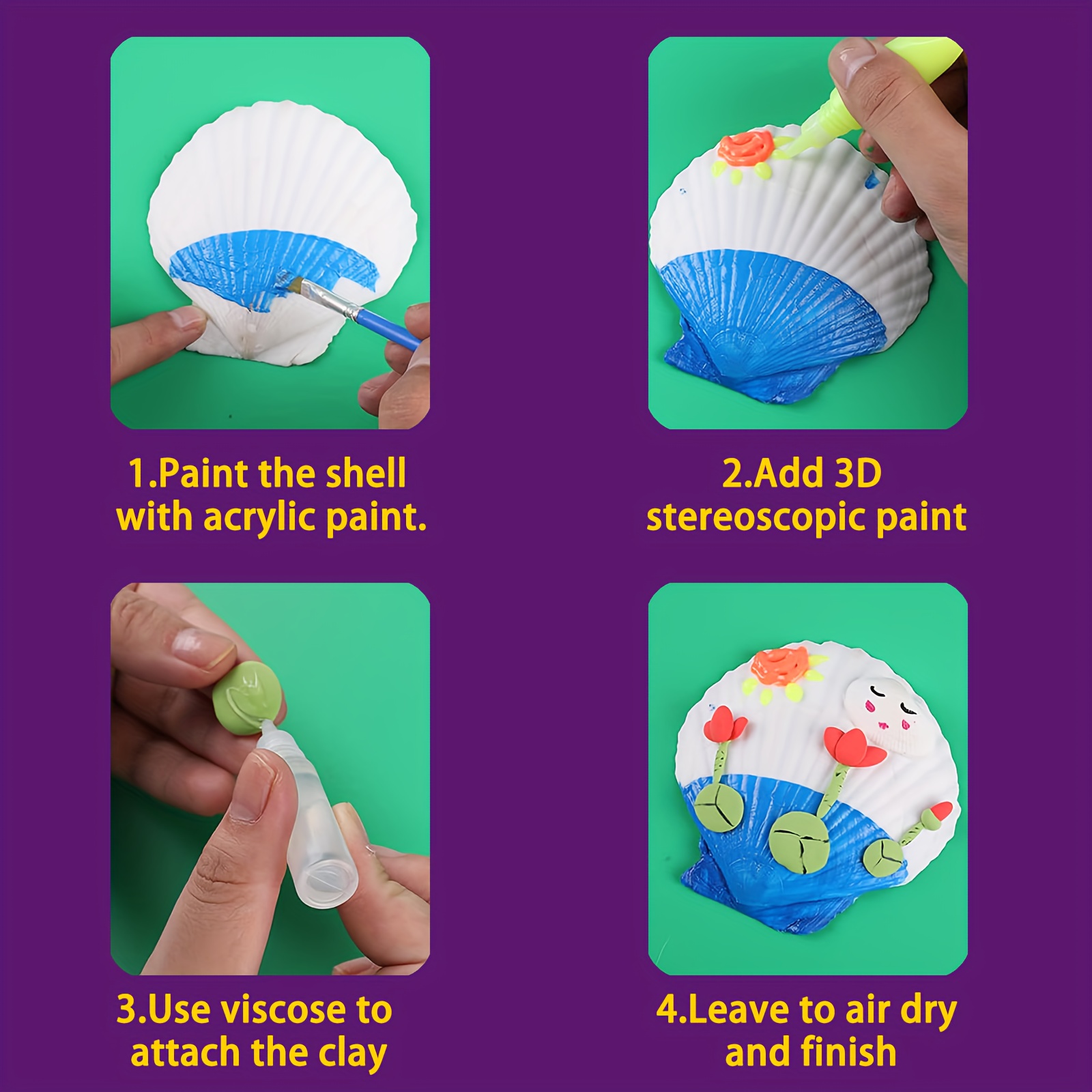 GetUSCart- Kids Sea Shell Painting Kit - Arts & Crafts Gifts for Boys and  Girls Ages 4-12 - Craft Activities Kits - Creative Art Activity Gift Toys  for Age 4, 5, 6, 7, 8, 9, 10, 11 & 12 Year Old 4-6, 4-8, 8-12