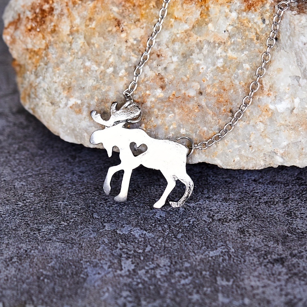 Deer Pendant, Silver Mens Jewelry