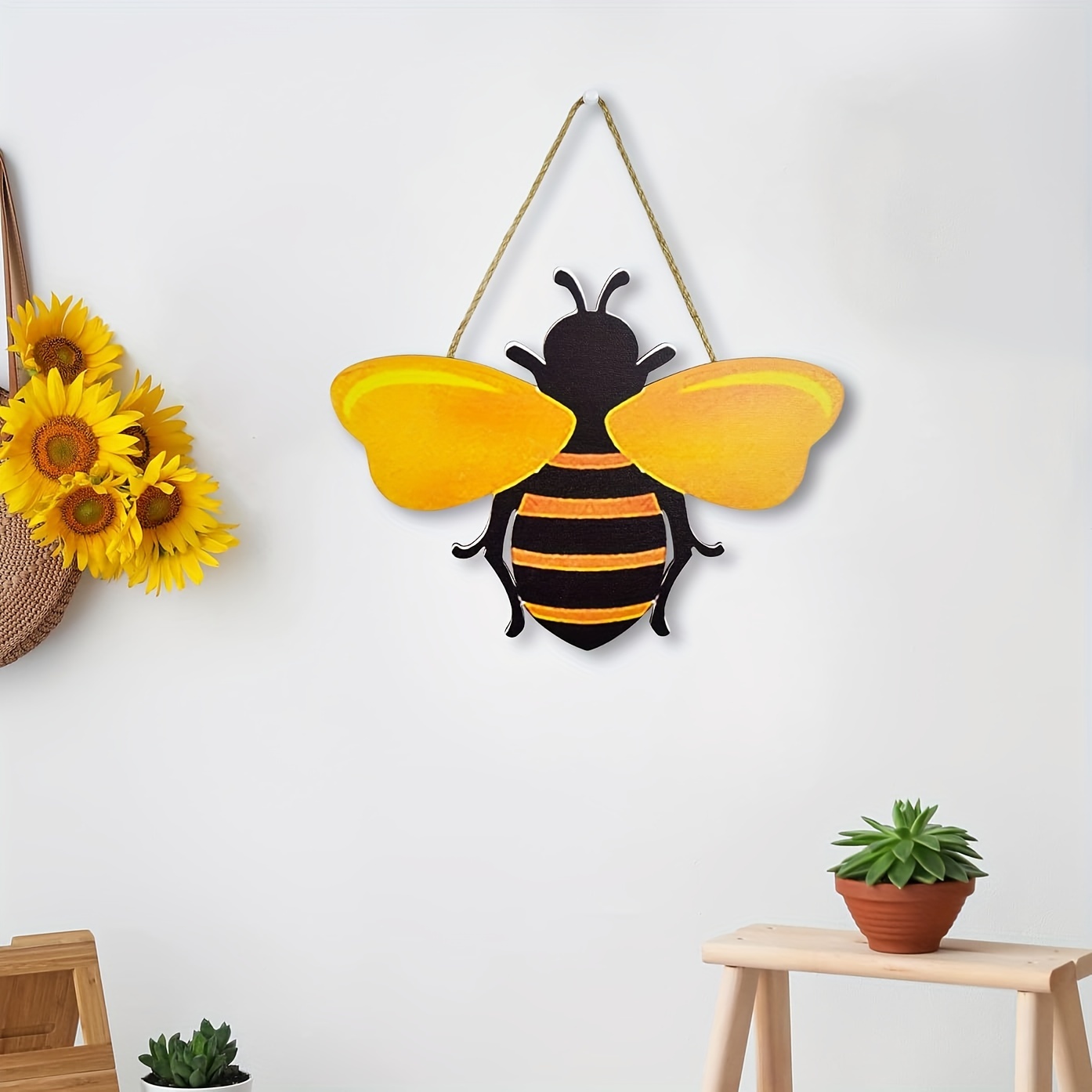 Bee Elements Home Decoration Wooden Bumblebee Sign Rustic - Temu