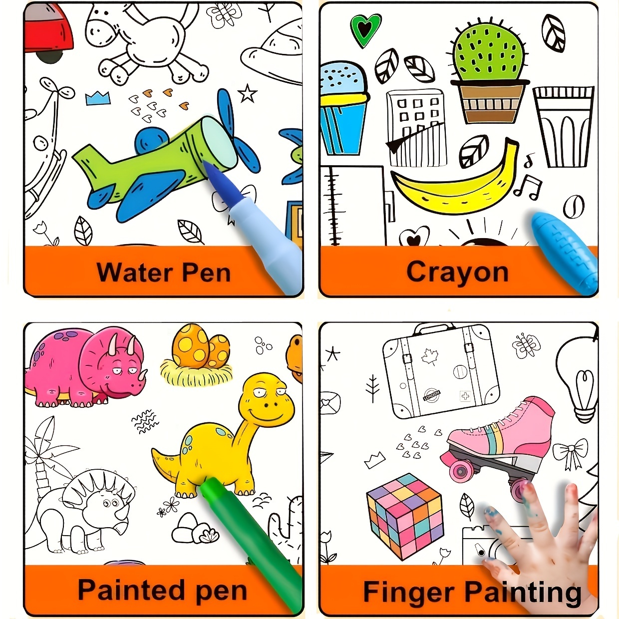 Coloring Roll Paper Fun Coloring Drum No Need To Copy - Temu