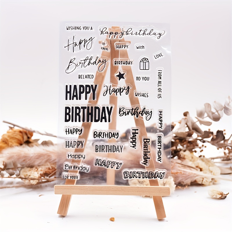 Happy Birthday English Transparent Stamp - Temu