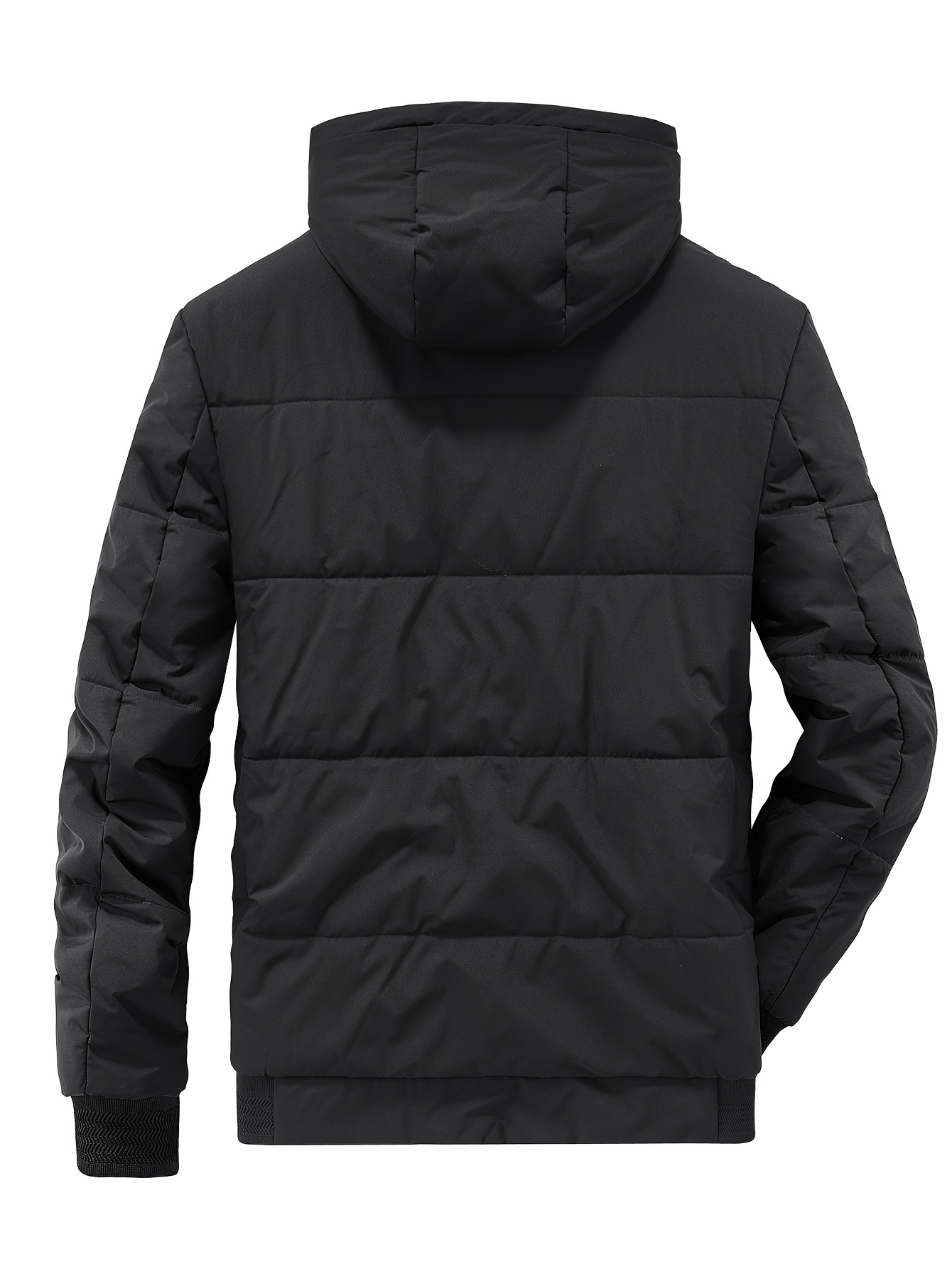 Hooded Row Padded Jacket Black