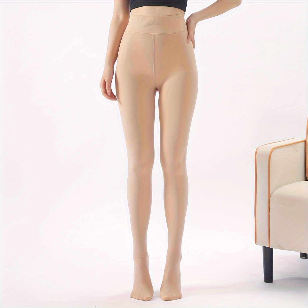 Women Fleece Lined Tights Translucent Leggings Fuzzy Thermal Leggings High  Waist Pantyhose Basic Leggings Skin-Colored Tights - AliExpress