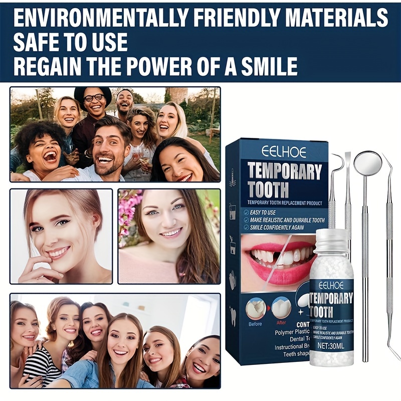 Moldable False Teeth Tooth Repair Granules, Teeth Repair Kit in