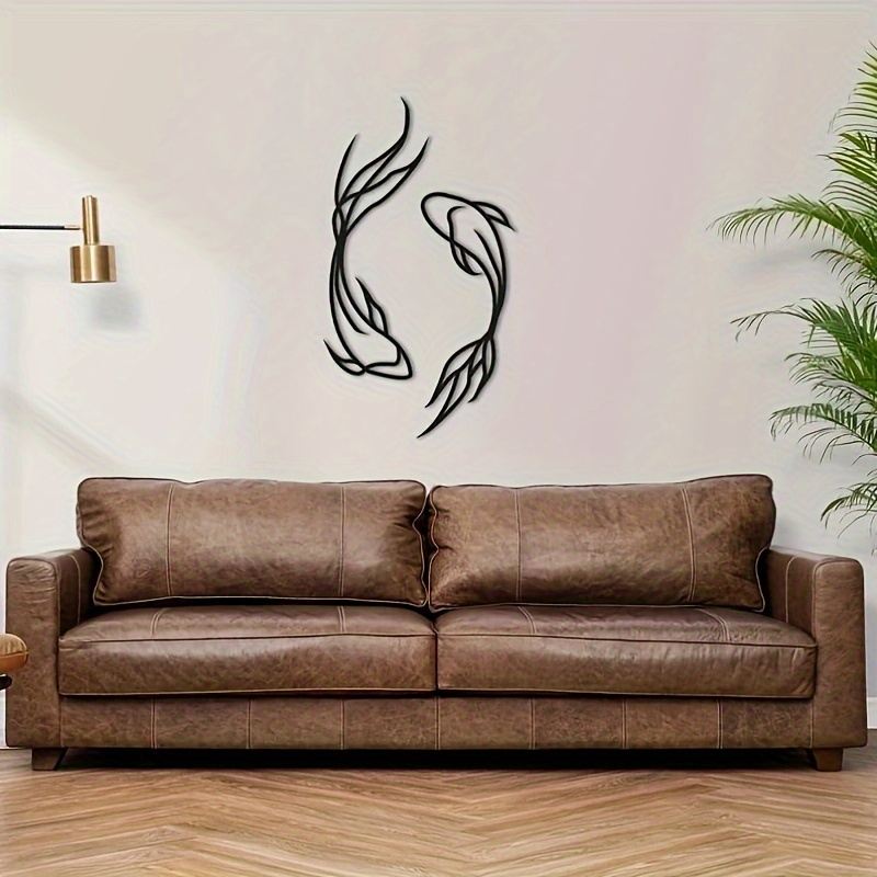 Feng Fish Art Metal Sculpture Minimalist Line Art Metal Wall - Temu Canada