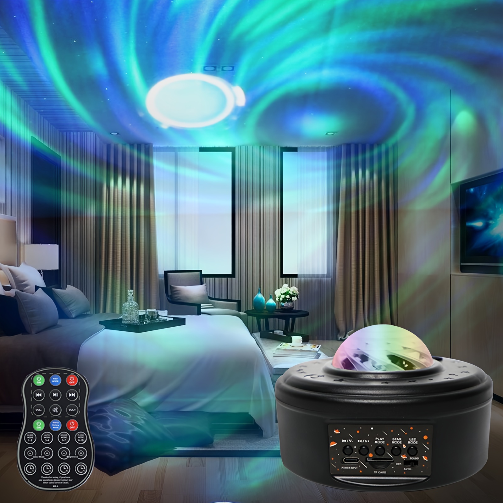 Projecteur Galaxy, Skylight Ocean Wave Galaxy Light Pour Adultes Chambre  d’enfants, Projecteur Étoile Lumière De Nuit Avec Bruit Blanc, Minuterie