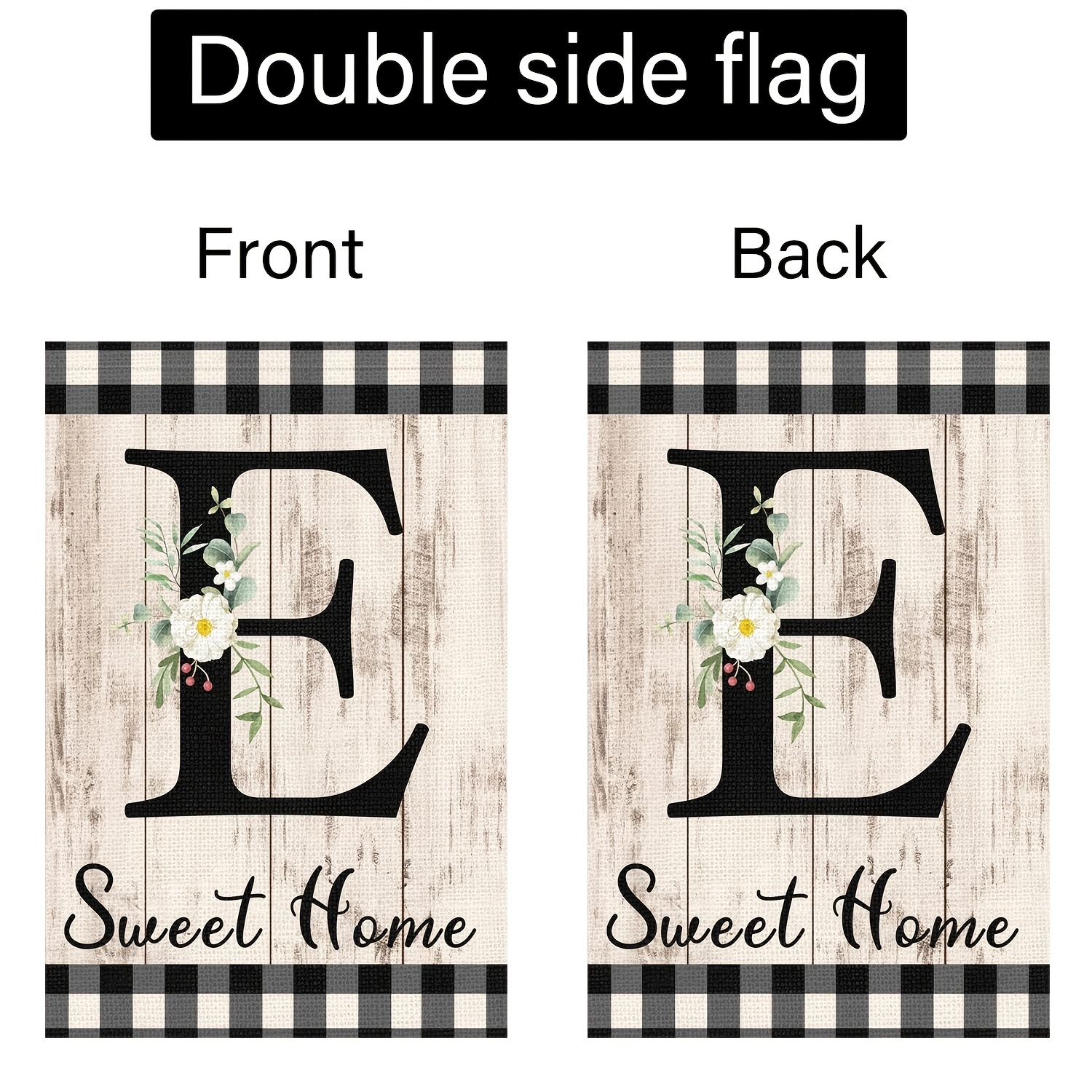  Faromily Personalized L Monogram Garden Flag Double