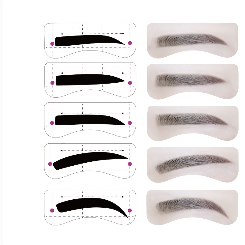 12 Style Eyebrow Stencil Template Kit Quick Eyebrow Card Set