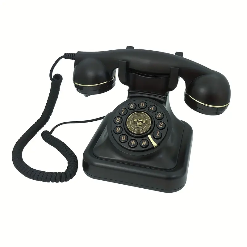 Corded Landline Phone For Home, Black Retro Telephone,Vintage Old Fashion  Telephone Set, Desktop Antique Telephones For School Office Hotel Decor
