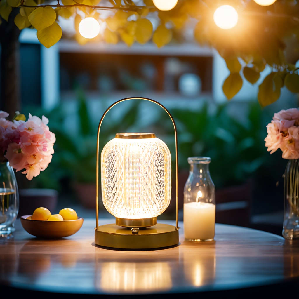 Ambient Metallic Cordless Table Lamp - Rechargeable & Waterproof