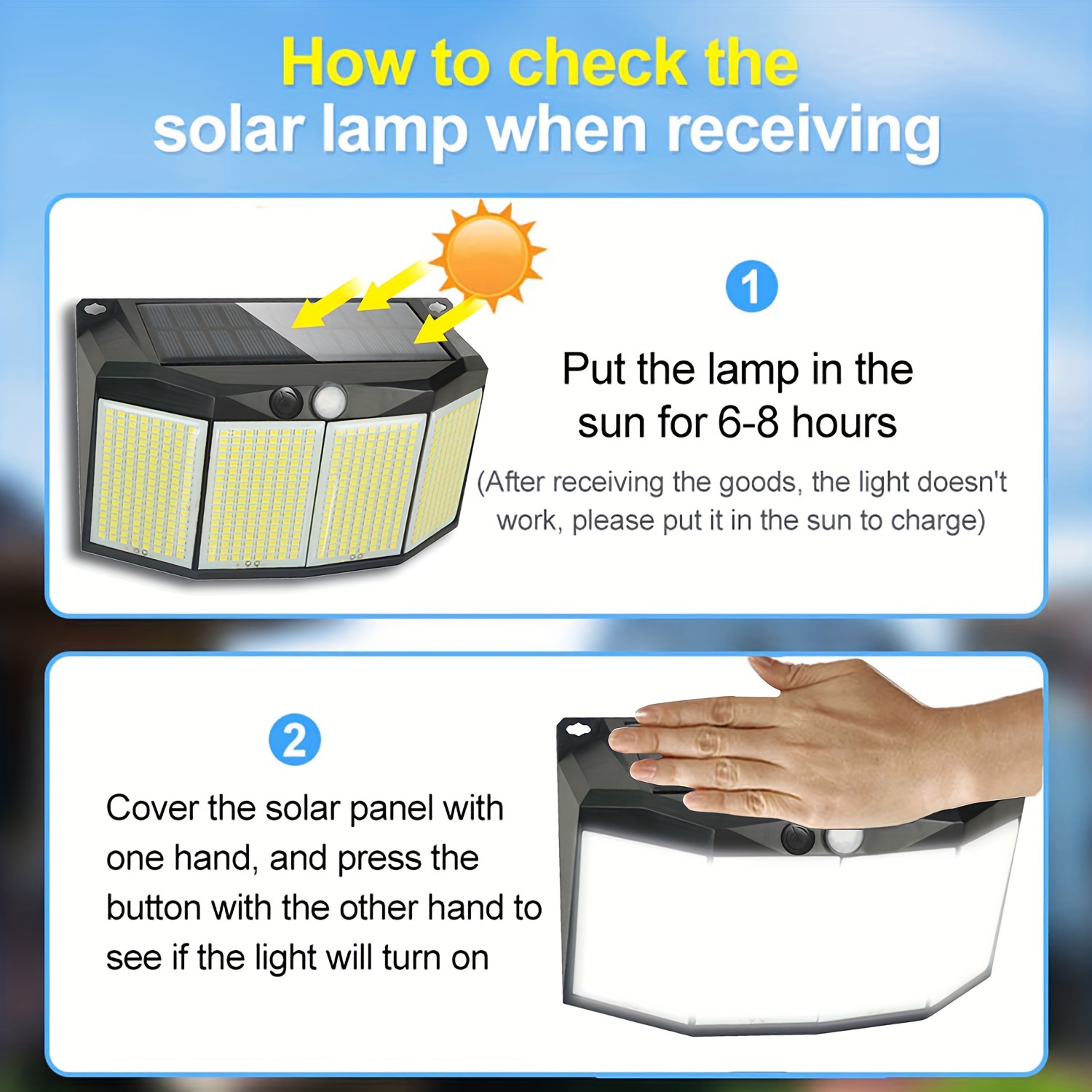 T-SUN Focos solares de 2 W, luces LED de paisaje alimentadas por energía  solar para exteriores, impermeables, luces de pared de seguridad solar de