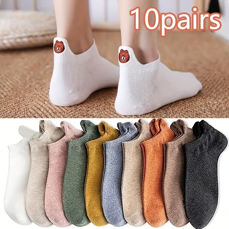 10 Pares De Calcetines Lindos De Oso Para Mujer Calcetines - Temu