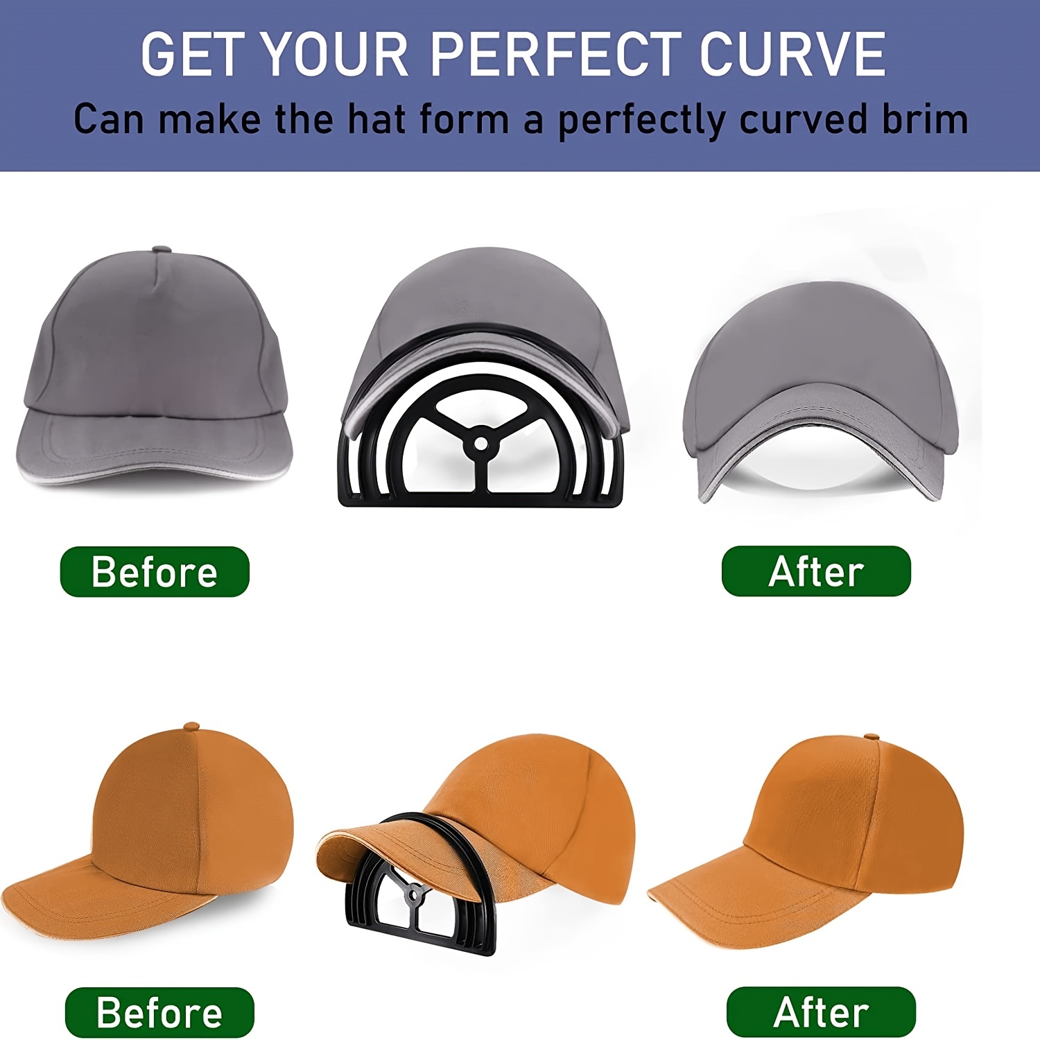  SplashNColor - Moderna modeladora curva de sombrero, Doblador  de ala de sombrero, Banda curvada para sombrero, Duradero, elegante y  fácil de usar