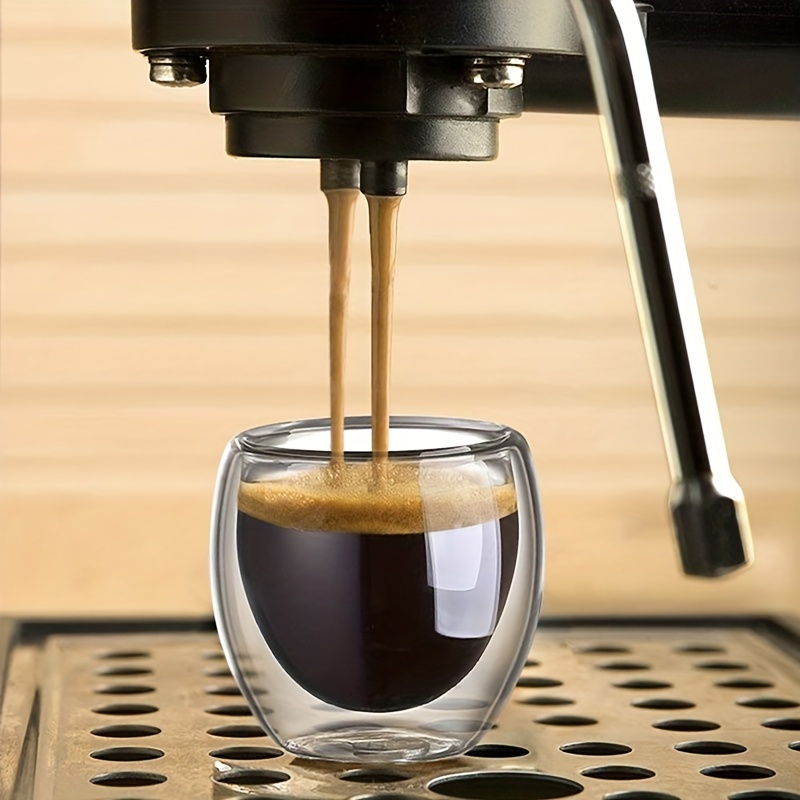 Eparé Tazas de café expreso de vidrio – Juego de 4 tazas de café expreso de  doble pared con asa – Taza de café o capuchino de 2 oz de un solo tiro –