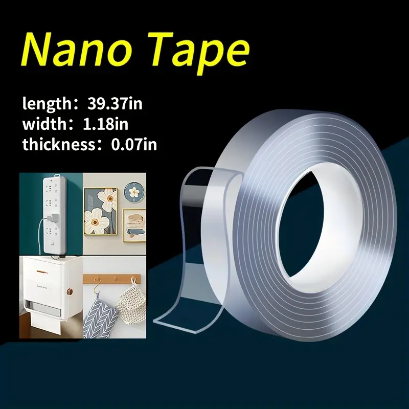 1 Roll Nano Tape Double-Sided Adhesive Tape: Multipurpose Reusable &  Removable Adhesive For Picture Hanging, Carpet & Wall Mounting
